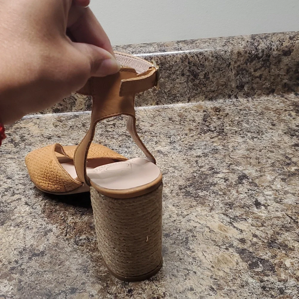 Marroqui Sanchez Leather Espedrille Heel Sandals Made In SPAIN  Size 9.5